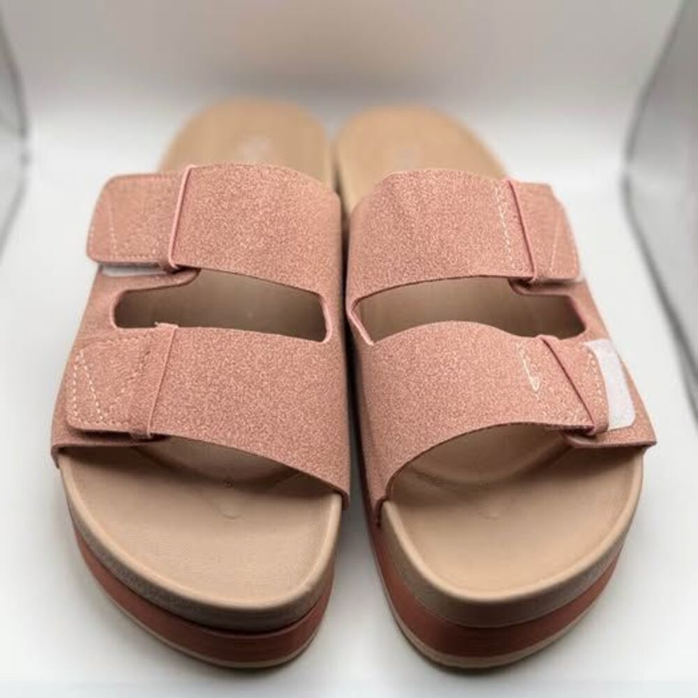 Floopi Pink Platform Slide Sandals Size 9 New